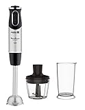 Moulinex DD6578 Quickchef 2in1 Frullatore a Immersione, 1000 W, Mixer con Tecnologia Powelix e 10 Velocità, 2 Accessori, Bicchiere 800 ml e Tritatutto 500 ml, Lame in Acciaio Inossidabile